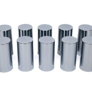 4.25'' Tall Chrome Cylinder Thread-on 33mm lug nut cover- 10 pack