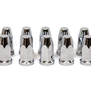 4'' Tall Chrome Hex w/ Flange Thread-on 33mm lug nut cover- 10 pack