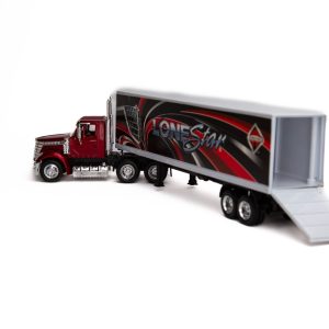New Ray 1:43 Scale International Lonestar diecast toy with dry van trailer