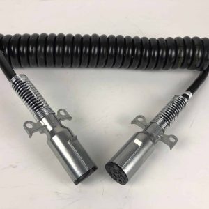 Phillips 15' Coiled 7 wire Power Cord for Trucks without ABS- Black
