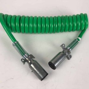 Phillips 15' Coiled 7 wire Power Cord for Trucks with ABS- Green