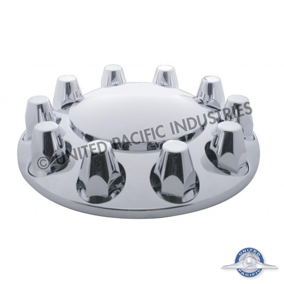 United Pacfic Chrome Dome Front Semi Truck Axle Cover w/ 33mm Nut Cover 1 United Pacfic Chrome Dome Front Semi Truck Axle Cover w/ 33mm Nut Cover
