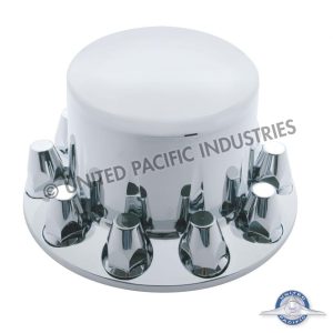 United Pacific Chrome Dome Rear Semi Truck Axle Cover w/ 33mm Nut Cover