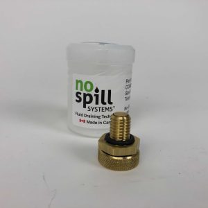 No-Spill Oil quick drain plug for International CV and 2017+ GM 6.6L Duramax diesel