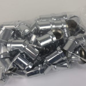 Economy Chrome Cylindrical plastic Nut covers 33mm Wheel nut- 60 pack